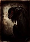  &dagger; alucard blood canine check_source collar dog female hellsing multiple_eyes red_eyes unknown_artist 