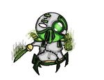  chibi humor jezzy league_of_legends lol not_furry plain_background robotic undead unknown_artist urgot weapon what white white_background 