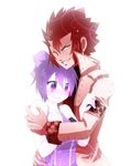  cobra_(fairy_tail) fairy_tail fuchise hug kinana_(fairy_tail) purple_hair 