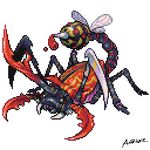  bug insect lowres monster no_humans original pixel_art stinger wings 