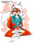  bottomless brian_harp canine cute erection fox glasses herm intersex lee penis solo t-shirt 