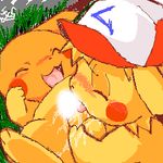  aliasing ashchu censored gay hat low_res male nintendo oral pikachu pok&#233;mon pok&eacute;mon unknown_artist video_games 