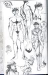  ayato beard feline glasses lion male model_sheet multi_nipple nude penis pubic_hair solo uncut 