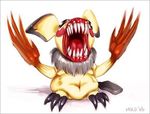  gaping_maw horror miko_(artist) nightmare_fuel open_mouth pichu pok&eacute;mon quake shambler solo talons teeth what 