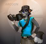  arcoon ayato male raccoon scout_(team_fortress_2) shotgun solo team_fortress_2 weapon 