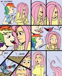  2011 blush breasts embarrassed female fluttershy_(mlp) friendship_is_magic gum human mouth my_little_pony orgasm rainbow_dash_(mlp) shaking tomboy tongue 