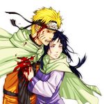  black_hair blonde_hair blood hyuuga_hinata naruto red_eyes samurai-pet uzumaki_naruto white_eyes 