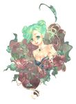  bishoujo_senshi_sailor_moon chiari double_bun earrings green_eyes green_hair highres jewelry solo tellu_(sailor_moon) white_background witches_5 