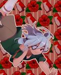  bad_id bad_pixiv_id bird eyepatch falling flower hibiscus inazuma_eleven inazuma_eleven_(series) kneehighs long_hair male_focus minari_(crossing) penguin red_eyes sakuma_jirou smile 