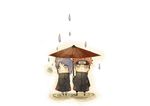  chibi couple konan lialli naruto naruto_shippuuden pain_(naruto) pein pixiv_thumbnail rain resized umbrella 