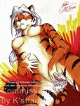  breasts cum feline female fingering k&#039;sharra ksharra living_dildo masturbation nude pussy solo tiger wet 