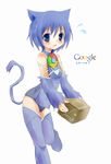  blsuh blue_eyes blue_fur blue_hair blush box cardboard_box cat cat_ears catgirl chrome english_text feline female fur google google_chrome hair mammal open_mouth plain_background short_hair solo tail text tongue unknown_artist white_background 