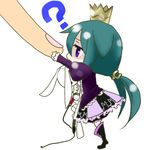  7th_dragon 7th_dragon_(series) ameya_nihachi animal_ears chibi crown fingers momomeno_(7th_dragon) princess_(7th_dragon) purple_eyes solo_focus twintails whip 