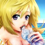  bottle charlotte_dunois close-up face hands infinite_stratos lips same_2009 sexually_suggestive solo water_bottle 
