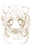  animal_ears bad_id bad_pixiv_id blush chibi hat kemonomimi_mode lowres minigirl natsukawa_sarasa saigyouji_yuyuko sketch smile solo touhou triangular_headpiece 