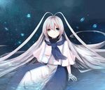  antenna_hair bad_id bad_pixiv_id blue_eyes bubble capelet frown long_hair original shiki_nozi solo very_long_hair water white_hair 