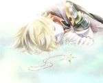  bad_id bad_pixiv_id blonde_hair closed_eyes danbo_(symbols) grass kingdom_hearts kingdom_hearts_birth_by_sleep male_focus sleeping solo ventus wristband 