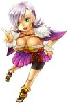  breasts cleavage final_fantasy final_fantasy_crystal_chronicles purple_hair selkie yu-kin 