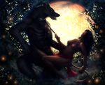  canine collar control couple dancing dasaod female fireflies human male moon moonlight nude rope silhouette straight topless werewolf wolf 