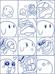  angry annoyed brawl_in_the_family comedy comic frown happy hatred humor king_dedede kirby kirby_(series) monochrome pout scary silent_comic smile surprised tears teeth threatening 