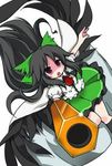  arm_cannon black_hair long_hair red_eyes reiuji_utsuho solo tomatomato_(tomato_kanzume) touhou very_long_hair weapon wings 