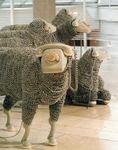  art caprine cord feral for_a_head grey_cord jean-luc_cornec mammal phone proper_art real sculpture sheep statue telephone what wire 