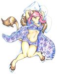  2008 aura_(character) aura_moser equine female lace lingerie midriff nude overhead solo underwear unicorn 