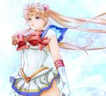  an_mochigusa bad_id bad_pixiv_id bishoujo_senshi_sailor_moon blonde_hair blue_eyes blue_sailor_collar bow choker double_bun earrings elbow_gloves gloves heart jewelry long_hair magical_girl multicolored multicolored_clothes multicolored_skirt red_bow sailor_collar sailor_moon sailor_senshi_uniform skirt solo super_sailor_moon tiara tsukino_usagi twintails white_gloves 