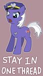  blue_eyes english_text equine female feral fur hair hat horse image_macro macro mammal my_little_pony original_character police pony purple_fur reaction_image siren solo text unknown_artist white_hair 