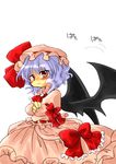  bad_id bad_pixiv_id bat_wings blush crossed_arms hat pout purple_hair red_eyes remilia_scarlet sakura_(doors) short_hair solo touhou wings 