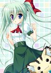  asteion cat einhart_stratos endori green_hair heterochromia long_hair lyrical_nanoha mahou_shoujo_lyrical_nanoha_vivid solo twintails 