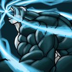  blue_eyes cetacean fangs male marine muscles nude orca solo standing tkc2021 