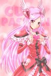  angel_wings bad_id bad_pixiv_id bow character_name choker cure_passion eyelashes fresh_precure! hair_ornament hairpin heart heart_hair_ornament heart_hands higashi_setsuna highres kojikoji long_hair magical_girl pauldrons pink_eyes pink_hair precure ribbon smile solo tiara white_choker wings 