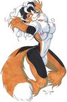  breasts canine chest_tuft female fox fur mammal marc_leonhardt nipples plain_background solo tail tuft white_background 