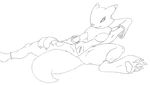  canine claws digimon female fox inks looking_at_viewer pussy renamon solo tail unknown_artist 