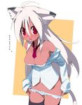  cat_ears catgirl female hair long_hair long_white_hair looking_at_viewer panties plain_background red_eyes solo tail underwear unknown_artist white_background white_hair 
