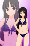  akiyama_mio bare_shoulders bikini black_eyes black_hair breasts highres image_sample k-on! kenken long_hair looking_at_viewer md5_mismatch medium_breasts navel official_style pixiv_sample smile solo swimsuit zoom_layer 