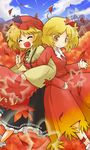  aki_minoriko aki_shizuha blonde_hair leaf multiple_girls orange_eyes siblings touhou viva!! 