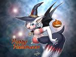  2003 background_pattern bat dr_comet female halloween jack-o-lantern looking_at_viewer mobian pumpkin rouge_the_bat solo sonic_(series) witch 