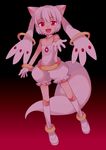  animal_ears bad_id bad_pixiv_id cat_ears glowing glowing_eyes kyubey mahou_shoujo_madoka_magica outstretched_hand personification pink_hair red_eyes shadow smile solo tail wasabi_(sekai) 