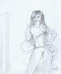  anthro black_and_white breasts female lycangel mammal monochrome nipples nude pussy rat rodent sketch solo 
