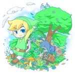  bad_id bad_pixiv_id bird black_eyes blonde_hair cat hat link lip_(coco) nature shield smile sword the_legend_of_zelda the_legend_of_zelda:_the_wind_waker toon_link weapon 
