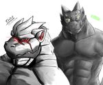  dragon fangs horns kiryu male muscles red_eyes reptile scalie sketch standing timberwolfmax yellow_eyes 