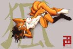  2004 breasts brown_hair canine fel female fox hair han_characters kitsune multiple_tails nude orange short_brown_hair short_hair solo sprawled tail 