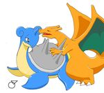  black_eyes blue charizard claws doggy_position dragon eyes_closed from_behind gimpy_flippers lapras orange pok&eacute;mon scalie tensor wings 