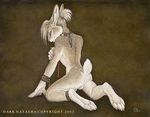  back butt cuffs dark_natasha hindpaw kneeling lagomorph male nude rabbit solo 