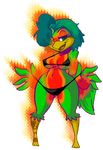  animated animated_png anthro apng avian big_breasts bikini bird bittenhard breasts chicken clothed clothing edit eto_rangers female fire hen plain_background skimpy solo swimsuit thong transparent_background 