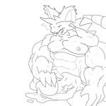  balls big_balls claws cum danandnite dragon erection fangs horns hyper kneeling lizard male masturbation messy muscles nidoking nude penis pok&eacute;mon pok&eacute;morph precum reptile scalie sketch solo tail tongue 