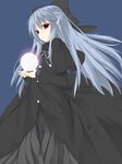  ban_(bannyata) black_dress blue_hair bow capelet dress hair_bow half_updo highres len melty_blood pointy_ears solo tsukihime 