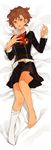  bad_id bad_pixiv_id barefoot brown_hair dakimakura dearest24 feet female_protagonist_(persona_3) full_body highres persona persona_3 persona_3_portable red_eyes single_sock socks solo uniform 